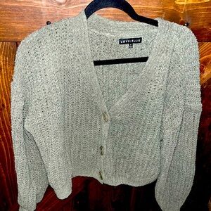 Large knit button sweater